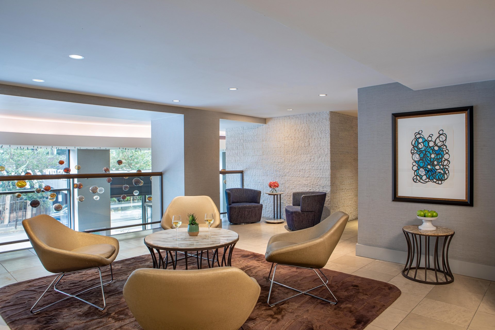 Lounge Room with a coffee table and four lounge chairs