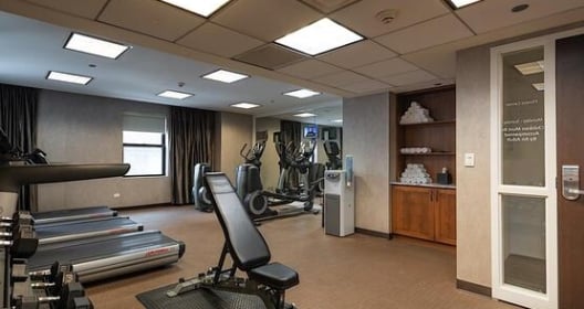 fitness equipment in workout space